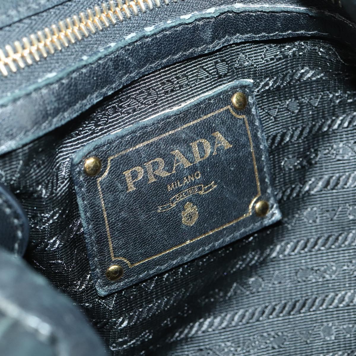 PRADA Tote Bag Nylon Leather 2way Black Gold Auth ep12948
