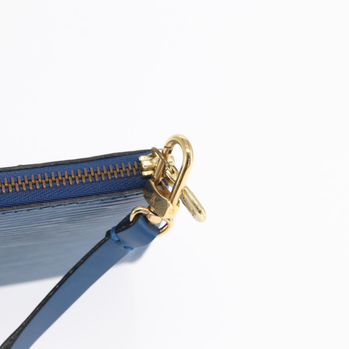LOUIS VUITTON Epi Pochette Accessoires Pouch Blue M52985 LV Auth ep12951