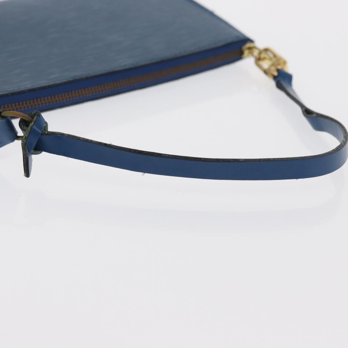 LOUIS VUITTON Epi Pochette Accessoires Pouch Blue M52985 LV Auth ep12951