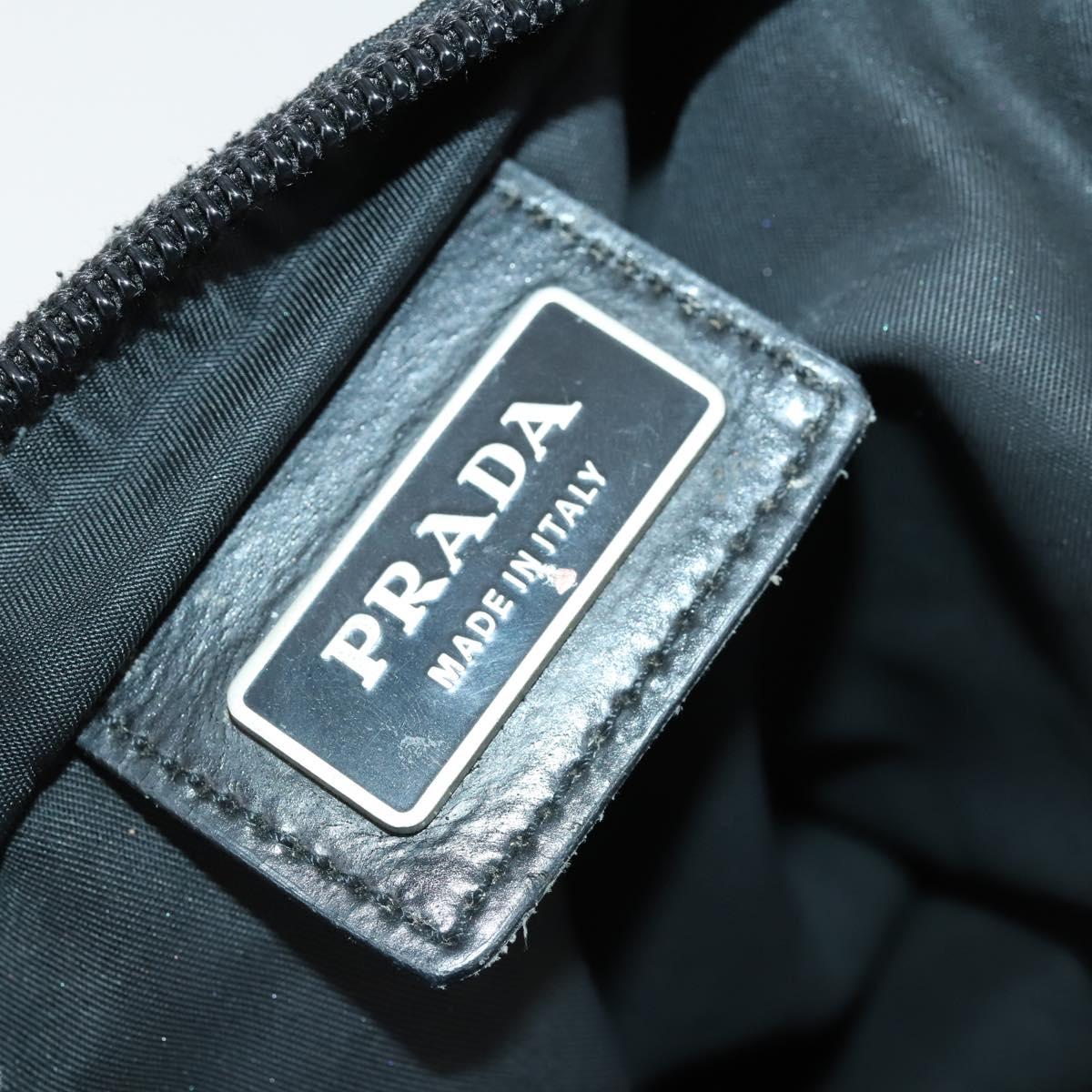 PRADA Shoulder Bag Nylon Black Silver Auth ep12954