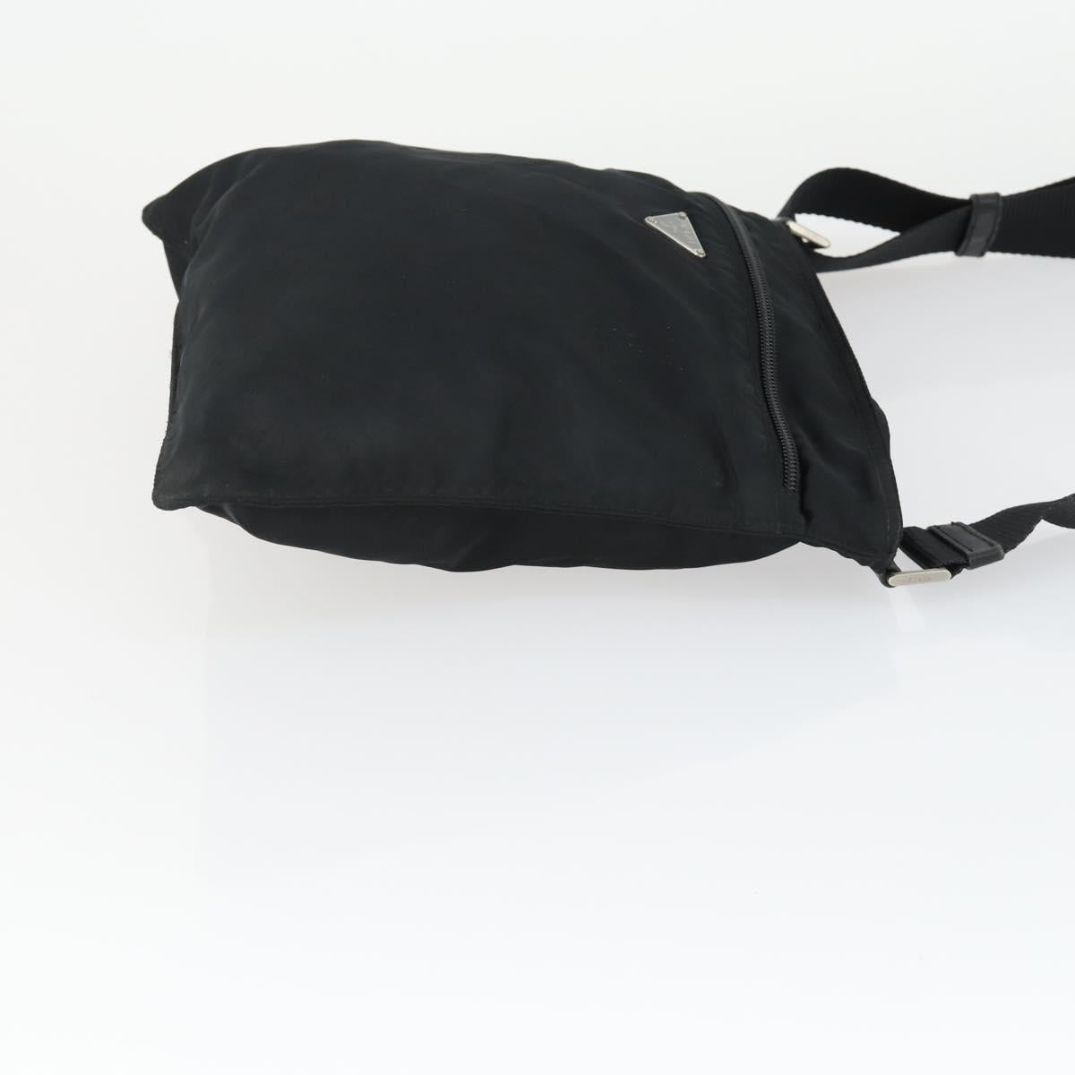 PRADA Shoulder Bag Nylon Black Silver Auth ep12954