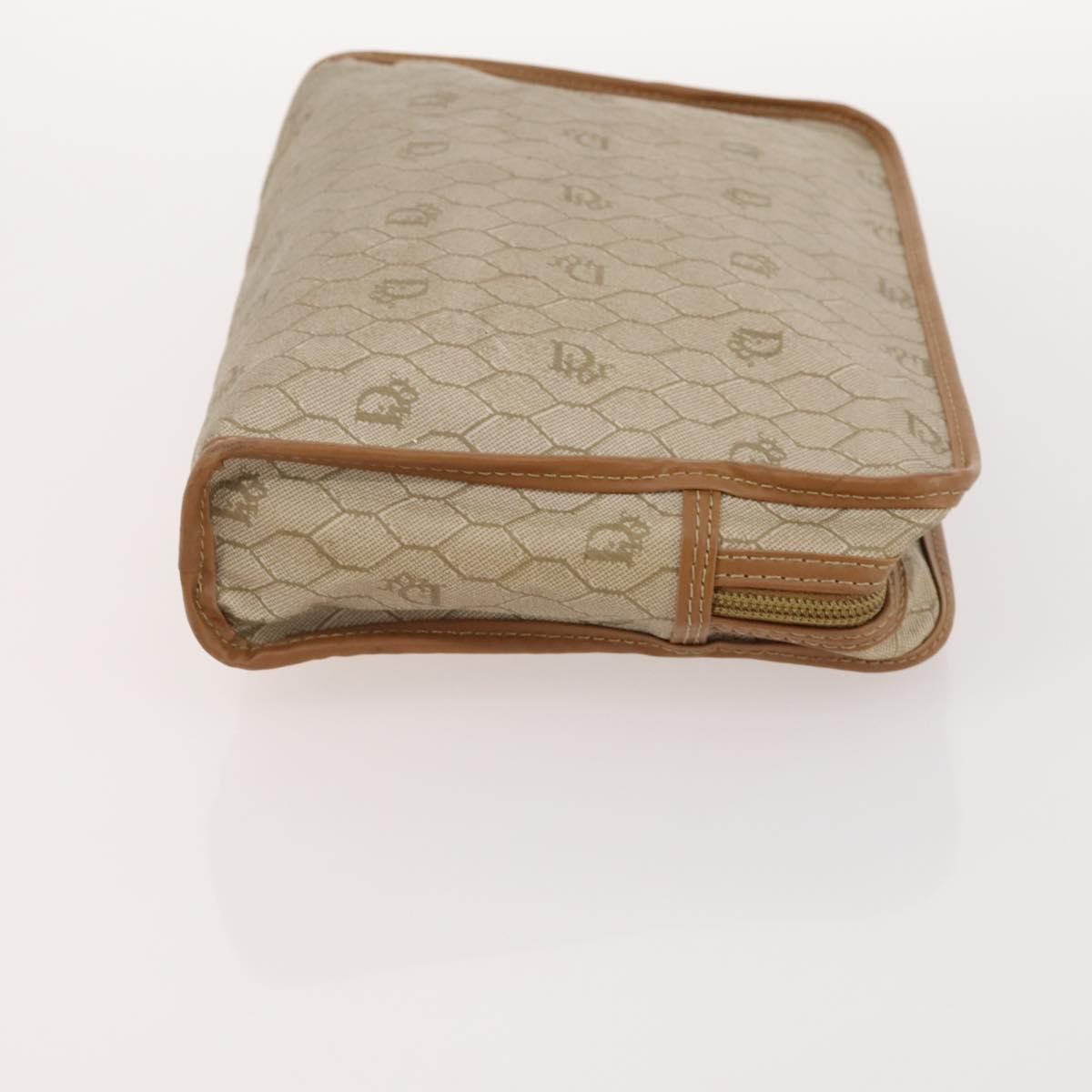 Christian Dior Trotter Honeycomb Canvas Bag Leather PVC 3 Set Beige Auth ep12961