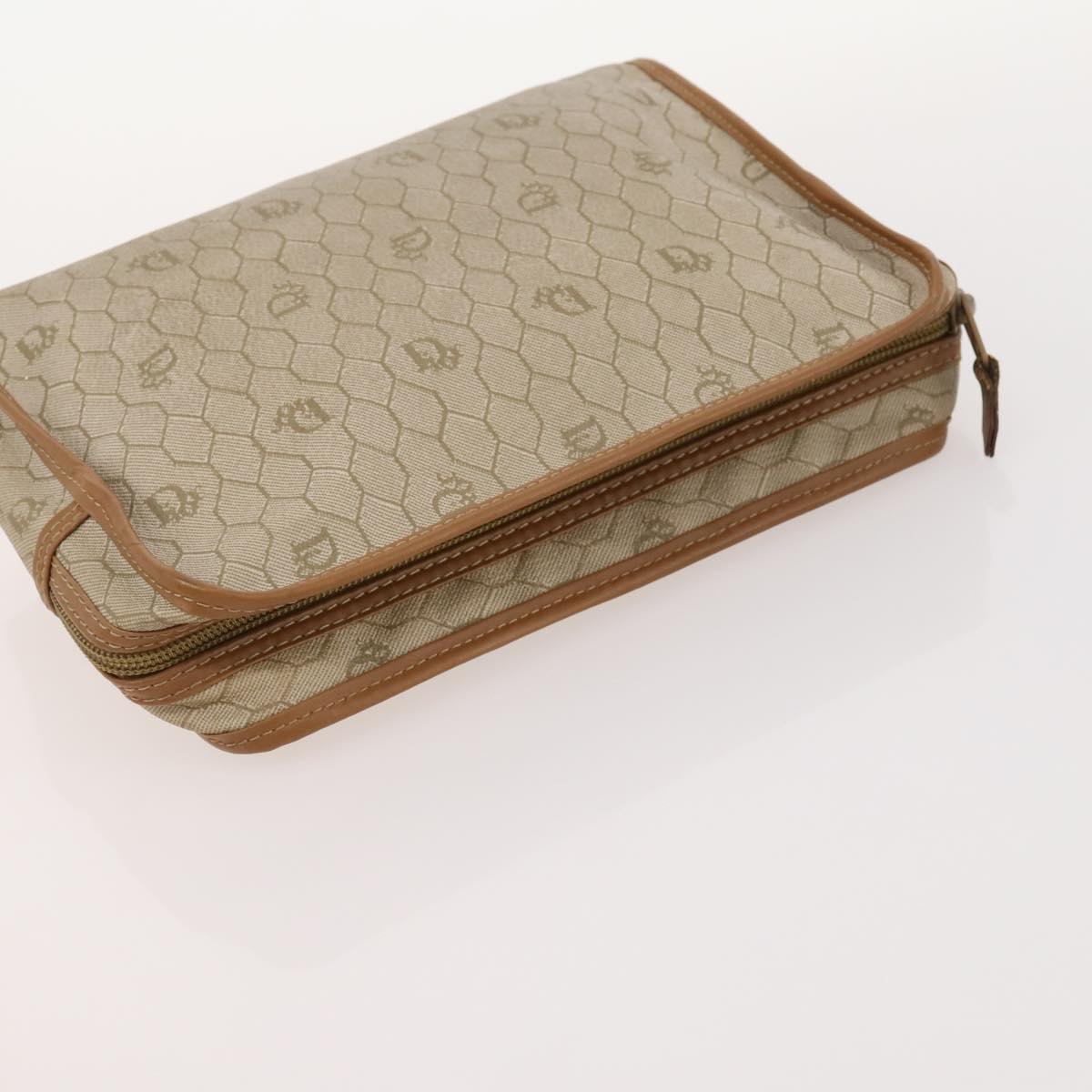 Christian Dior Trotter Honeycomb Canvas Bag Leather PVC 3 Set Beige Auth ep12961