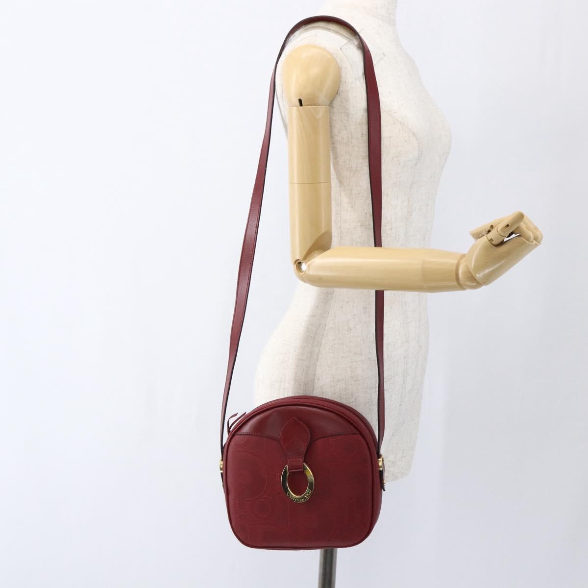 Christian Dior Shoulder Bag PVC Bordeaux Gold Auth ep12962V