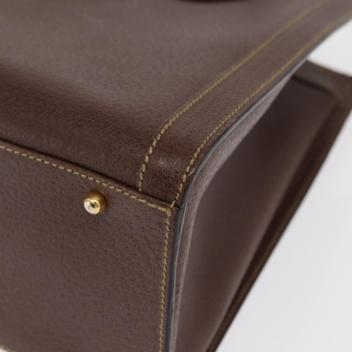 GUCCI Bamboo Hand Bag Leather Black Gold 002 1186 0260 Auth ep12963