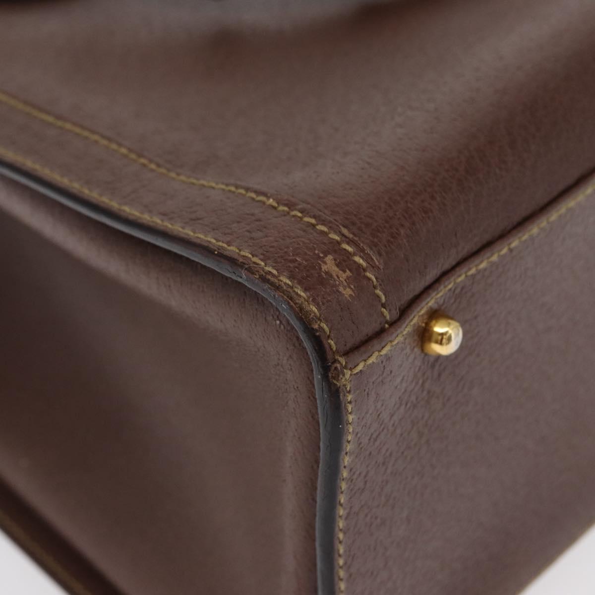 GUCCI Bamboo Hand Bag Leather Black Gold 002 1186 0260 Auth ep12963