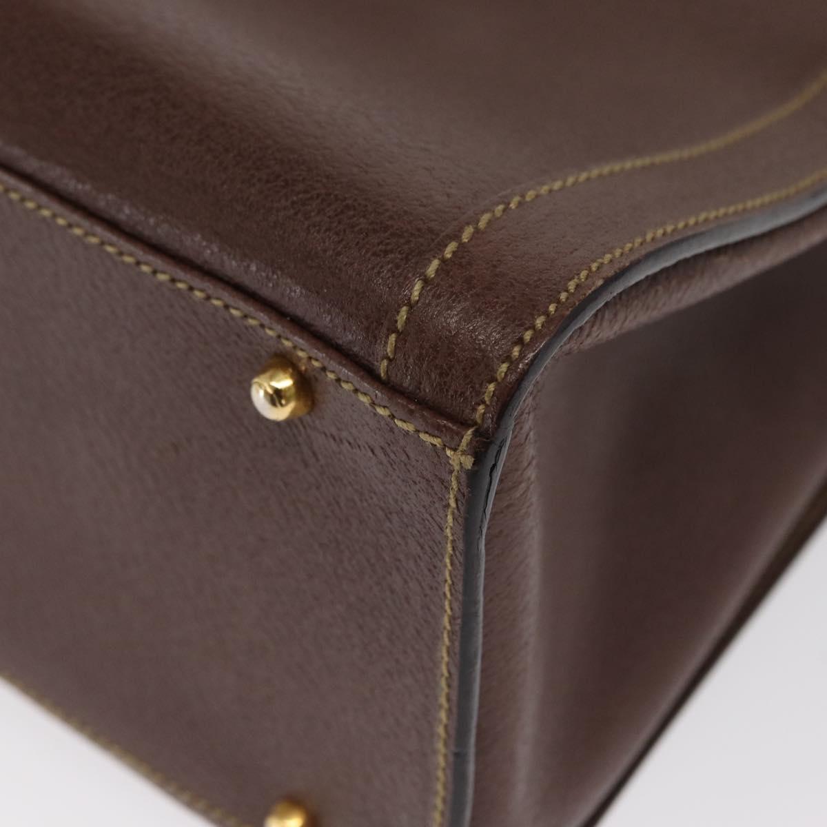 GUCCI Bamboo Hand Bag Leather Black Gold 002 1186 0260 Auth ep12963