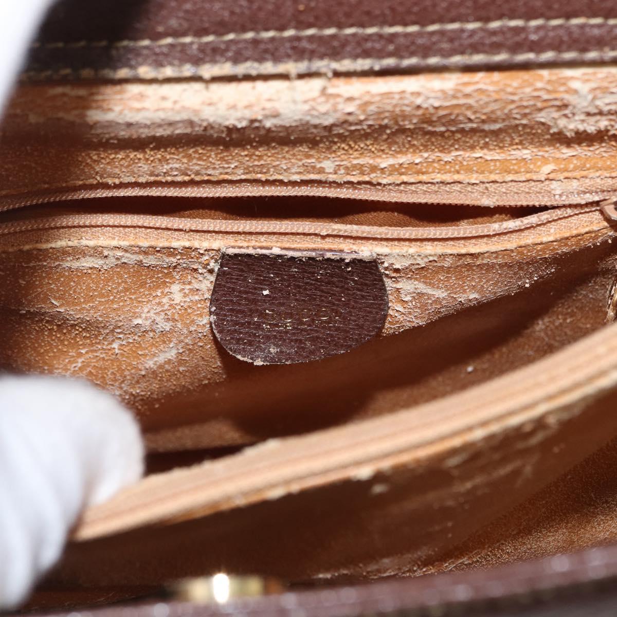 GUCCI Bamboo Hand Bag Leather Black Gold 002 1186 0260 Auth ep12963