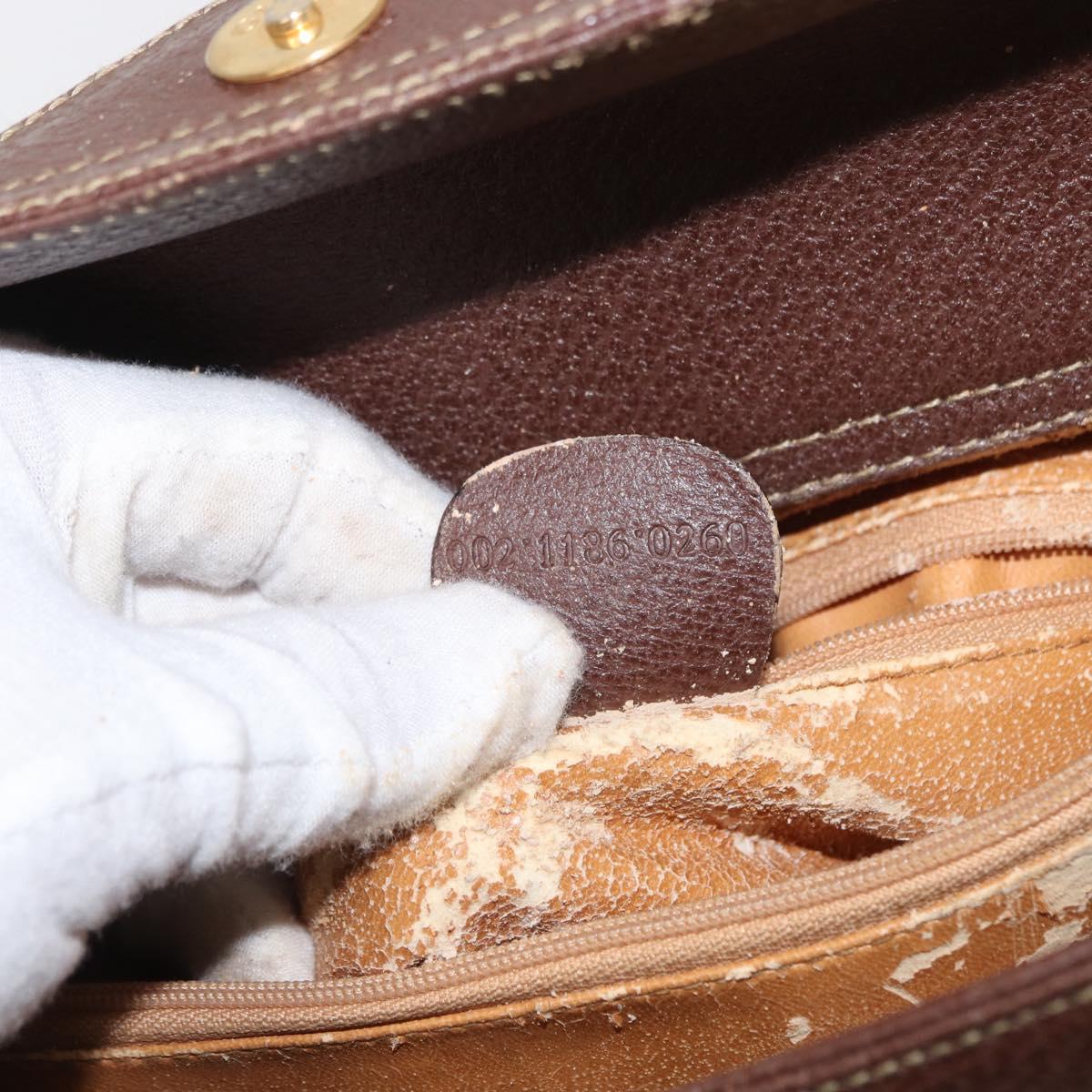 GUCCI Bamboo Hand Bag Leather Black Gold 002 1186 0260 Auth ep12963