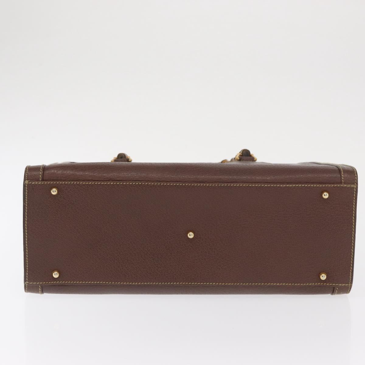 GUCCI Bamboo Hand Bag Leather Black Gold 002 1186 0260 Auth ep12963