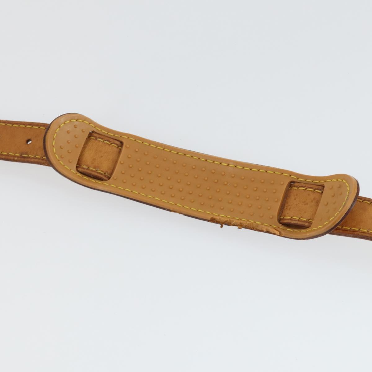 LOUIS VUITTON Shoulder Strap Leather 3 Set Beige LV Auth ep12964