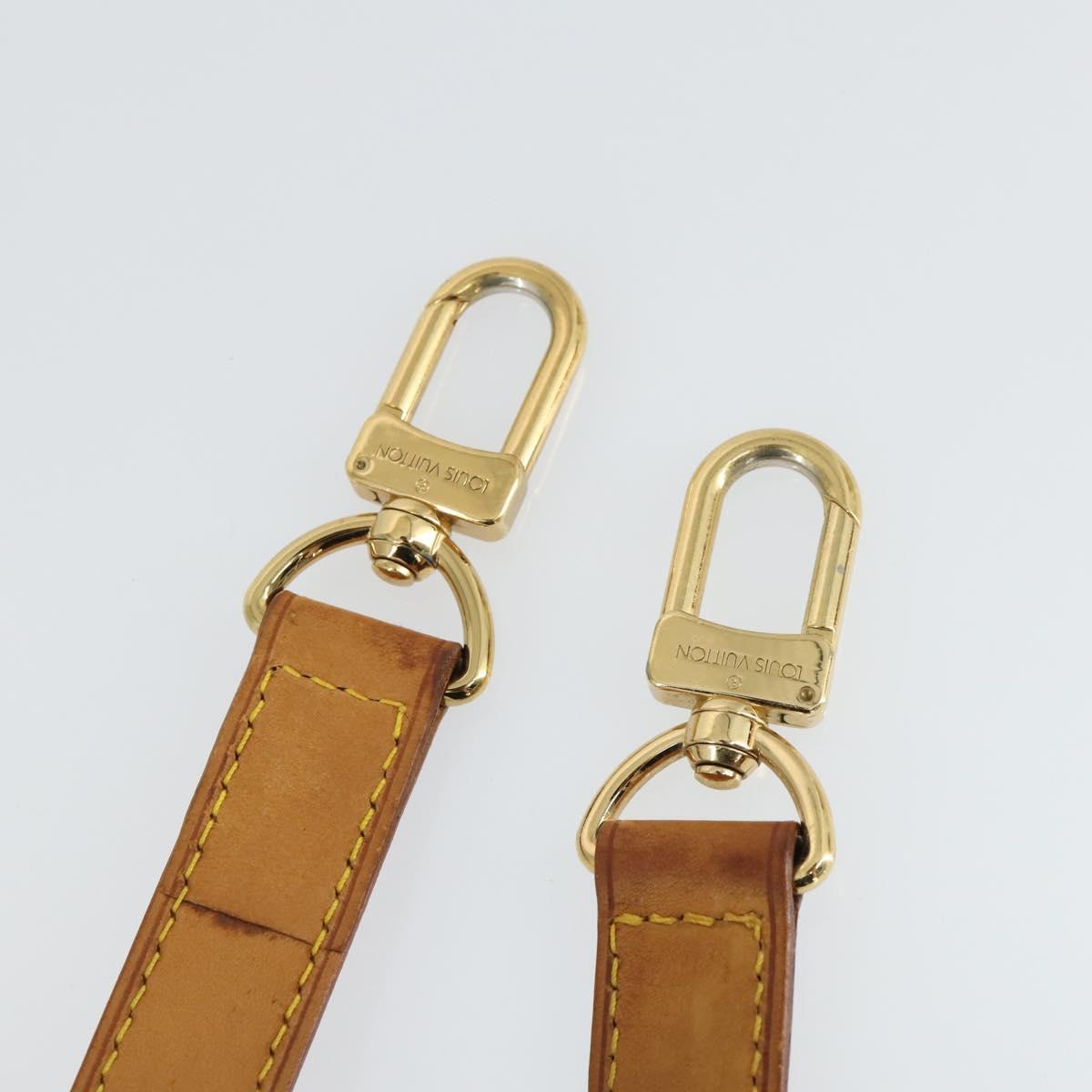 LOUIS VUITTON Shoulder Strap Leather 3 Set Beige LV Auth ep12964