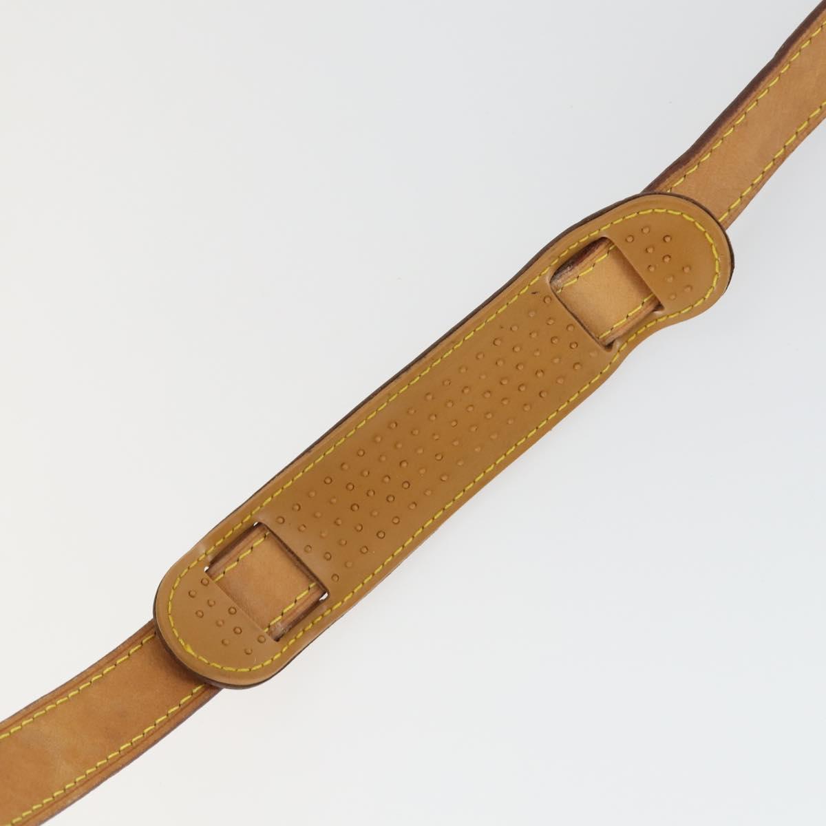 LOUIS VUITTON Shoulder Strap Leather 3 Set Beige LV Auth ep12964