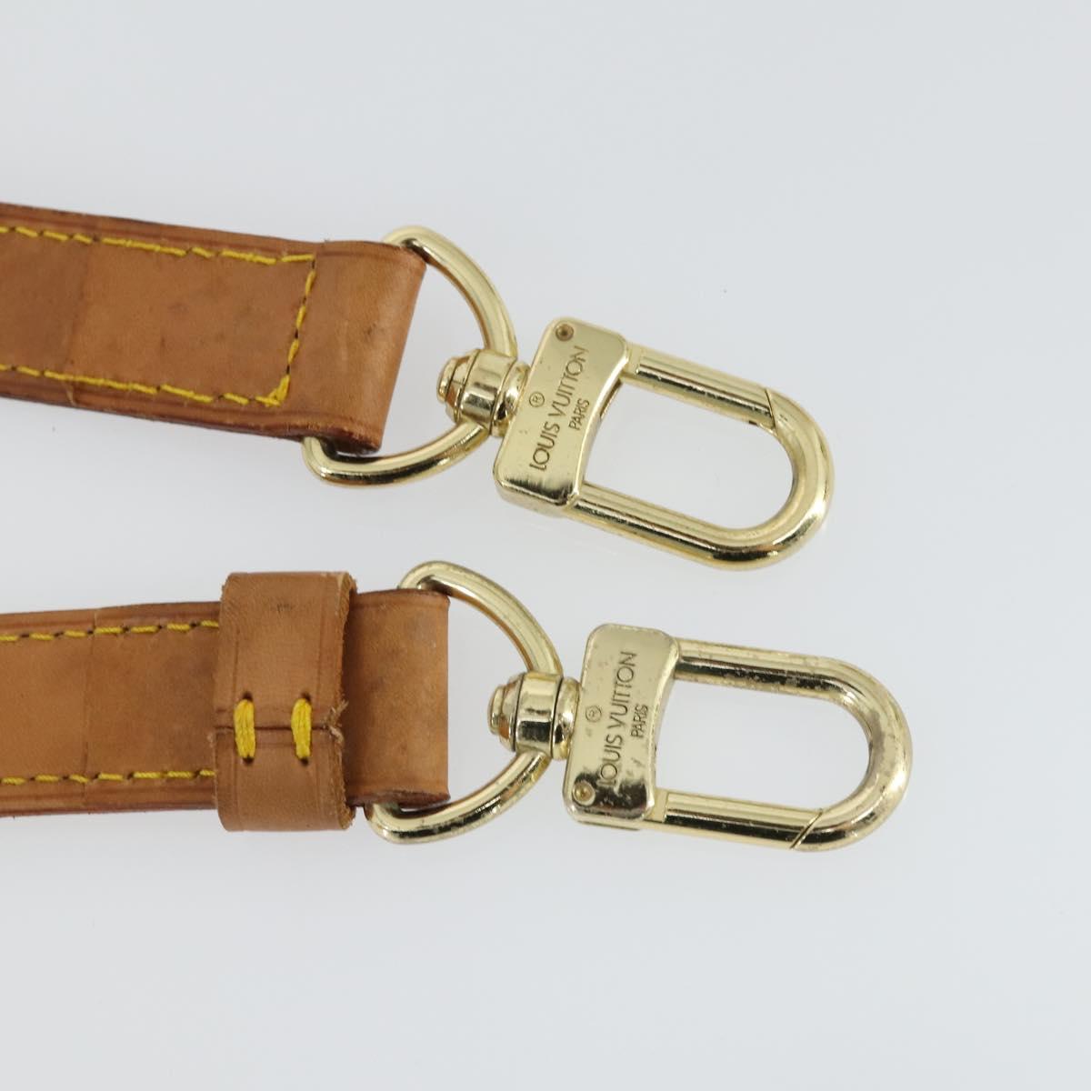LOUIS VUITTON Shoulder Strap Leather 3 Set Beige LV Auth ep12964