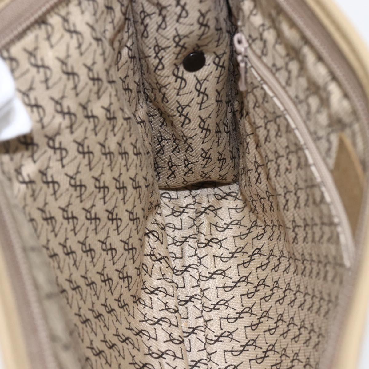 SAINT LAURENT Clutch Bag PVC Gray Beige Auth ep12972V