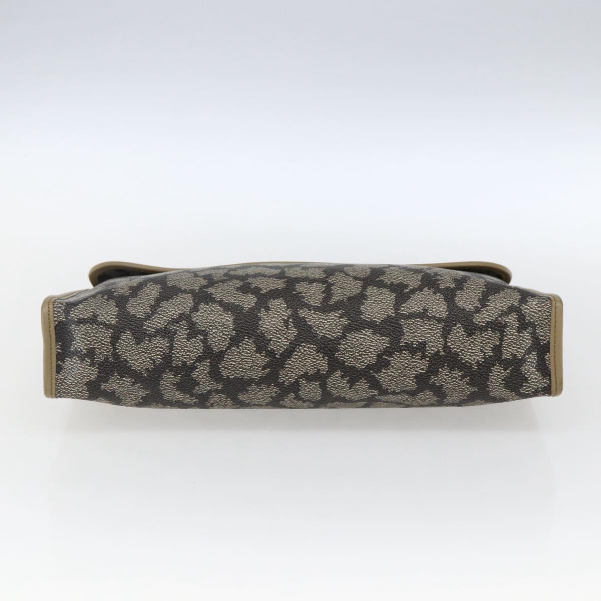 SAINT LAURENT Clutch Bag PVC Gray Beige Auth ep12972V