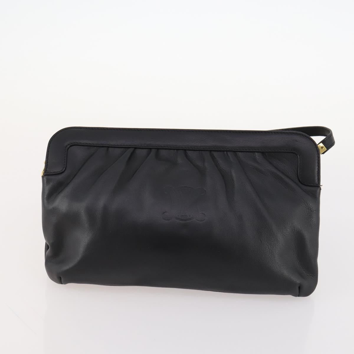 CELINE Bag Leather 2 Set Black Auth ep12973