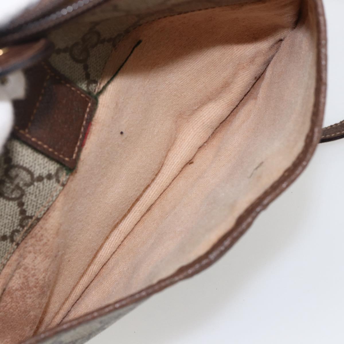 GUCCI GG Supreme Web Sherry Line Bag PVC Outlet Beige 001 123 6177 Auth ep12974