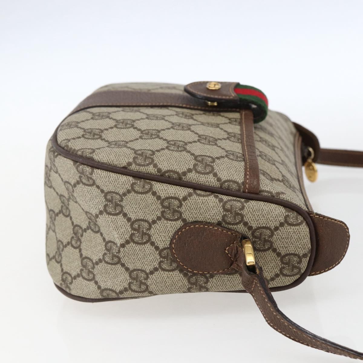 GUCCI GG Supreme Web Sherry Line Bag PVC Outlet Beige 001 123 6177 Auth ep12974