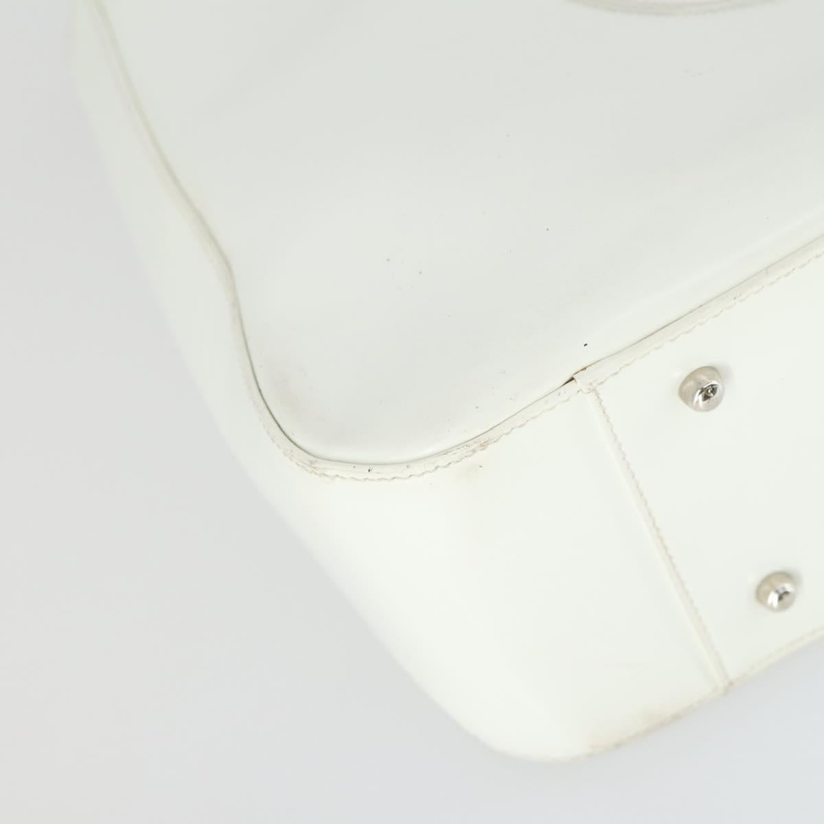 GUCCI Hand Bag Patent leather White Auth ep12976