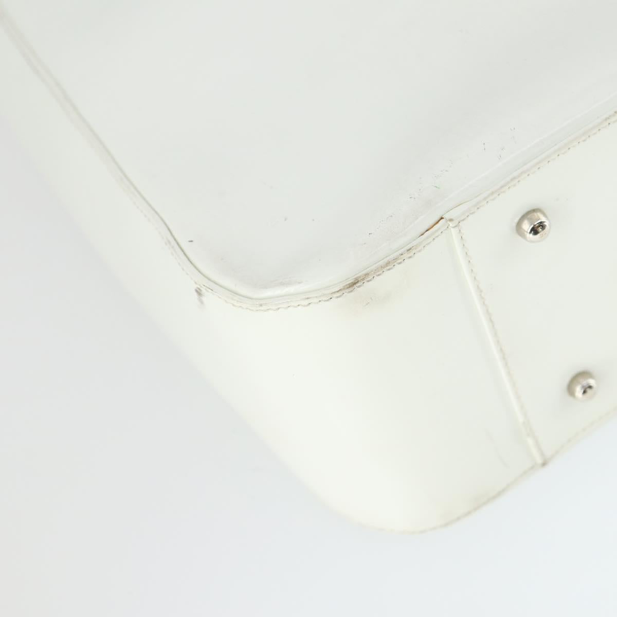 GUCCI Hand Bag Patent leather White Auth ep12976