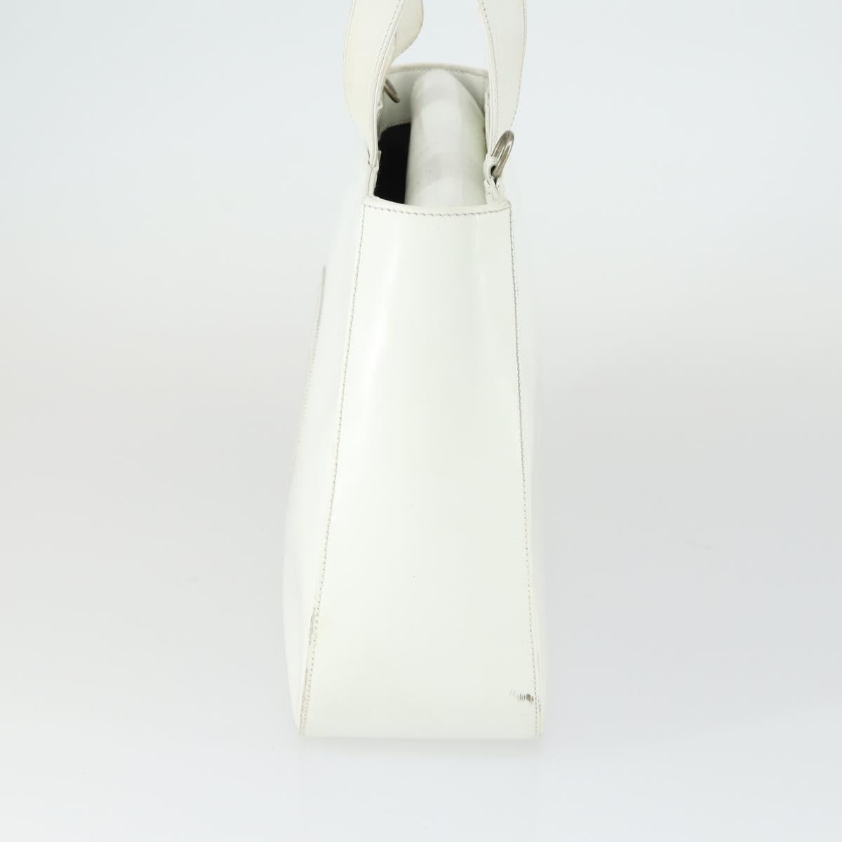 GUCCI Hand Bag Patent leather White Auth ep12976
