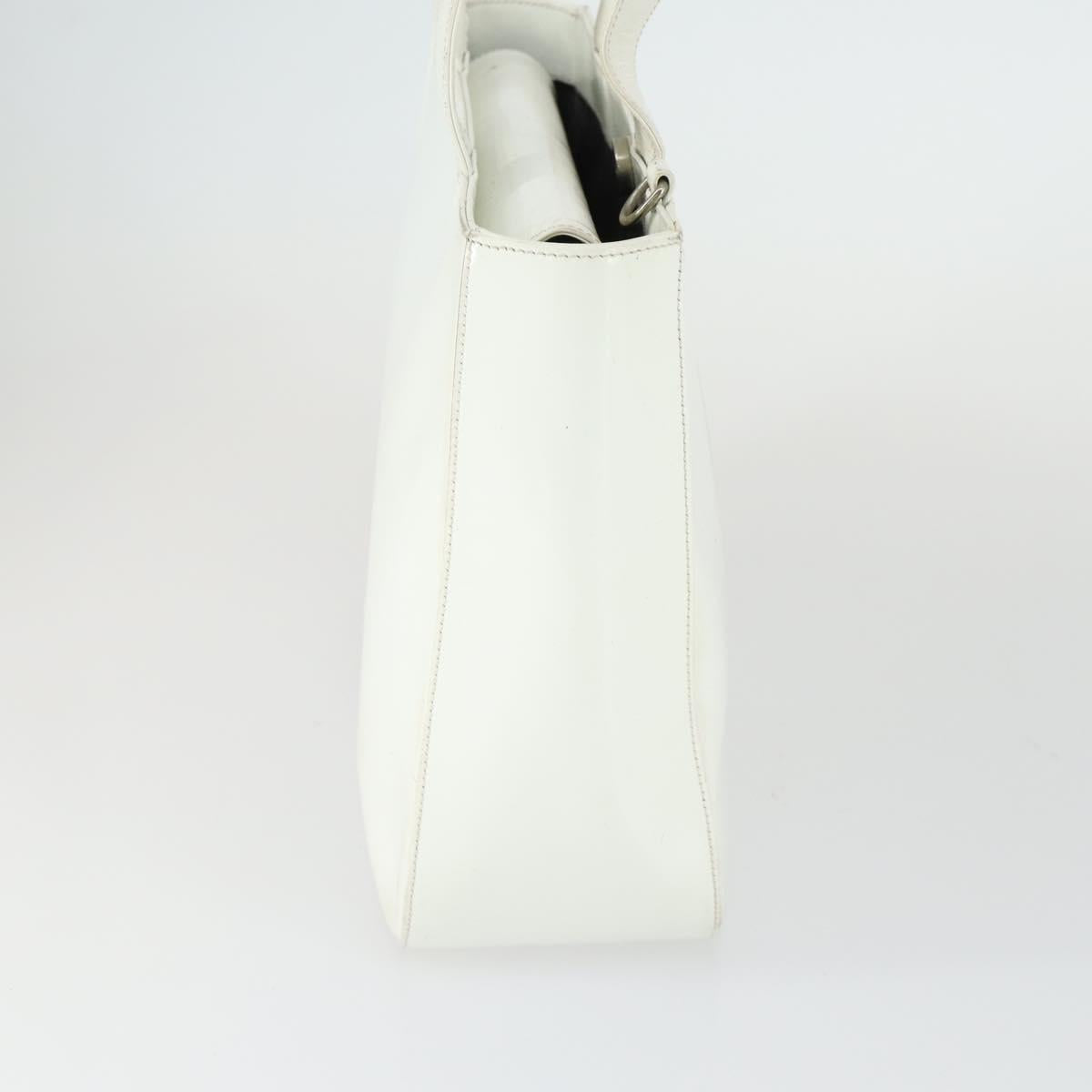 GUCCI Hand Bag Patent leather White Auth ep12976