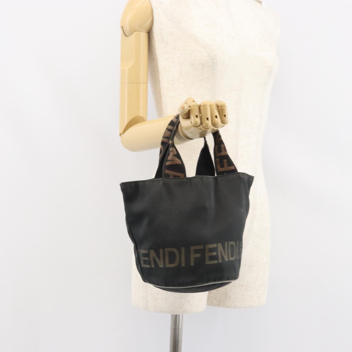 FENDI Hand Bag Nylon Black Auth ep12981