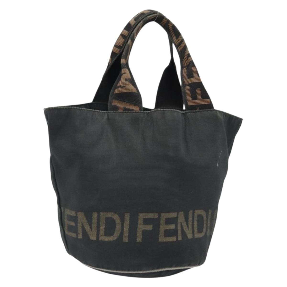 FENDI Hand Bag Nylon Black Auth ep12981