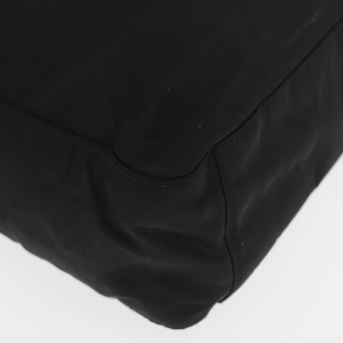 PRADA Tote Bag Nylon Black Silver Auth ep12992