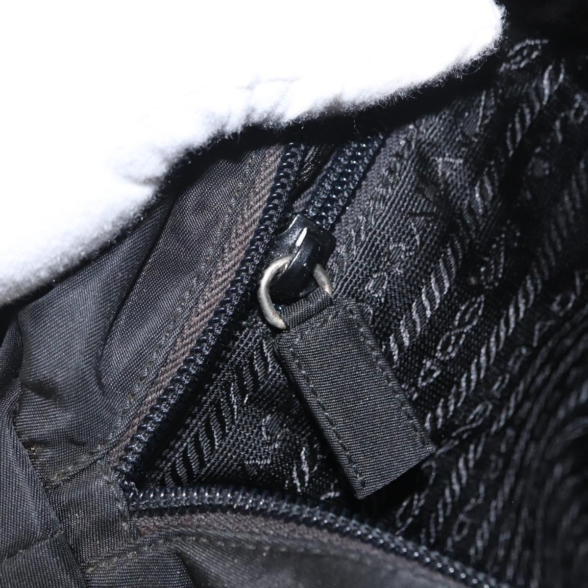PRADA Tote Bag Nylon Black Silver Auth ep12992