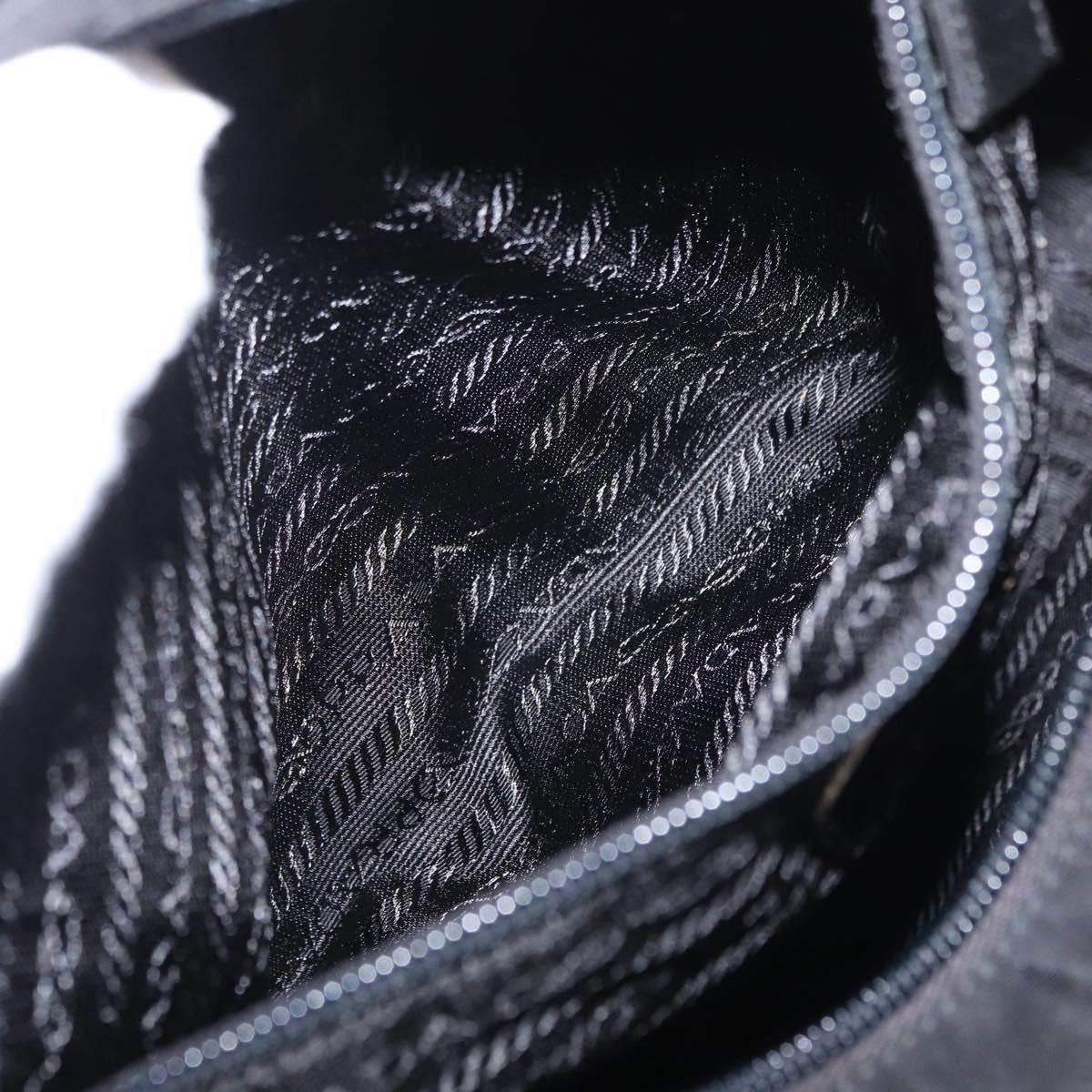 PRADA Tote Bag Nylon Black Silver Auth ep12992