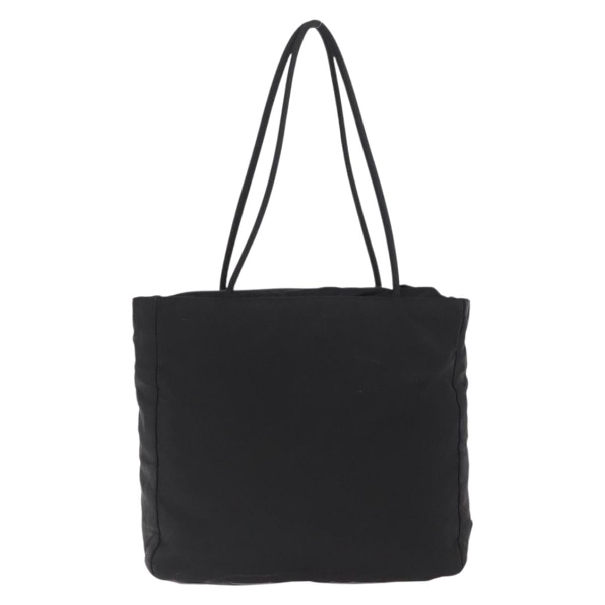 PRADA Tote Bag Nylon Black Silver Auth ep12992