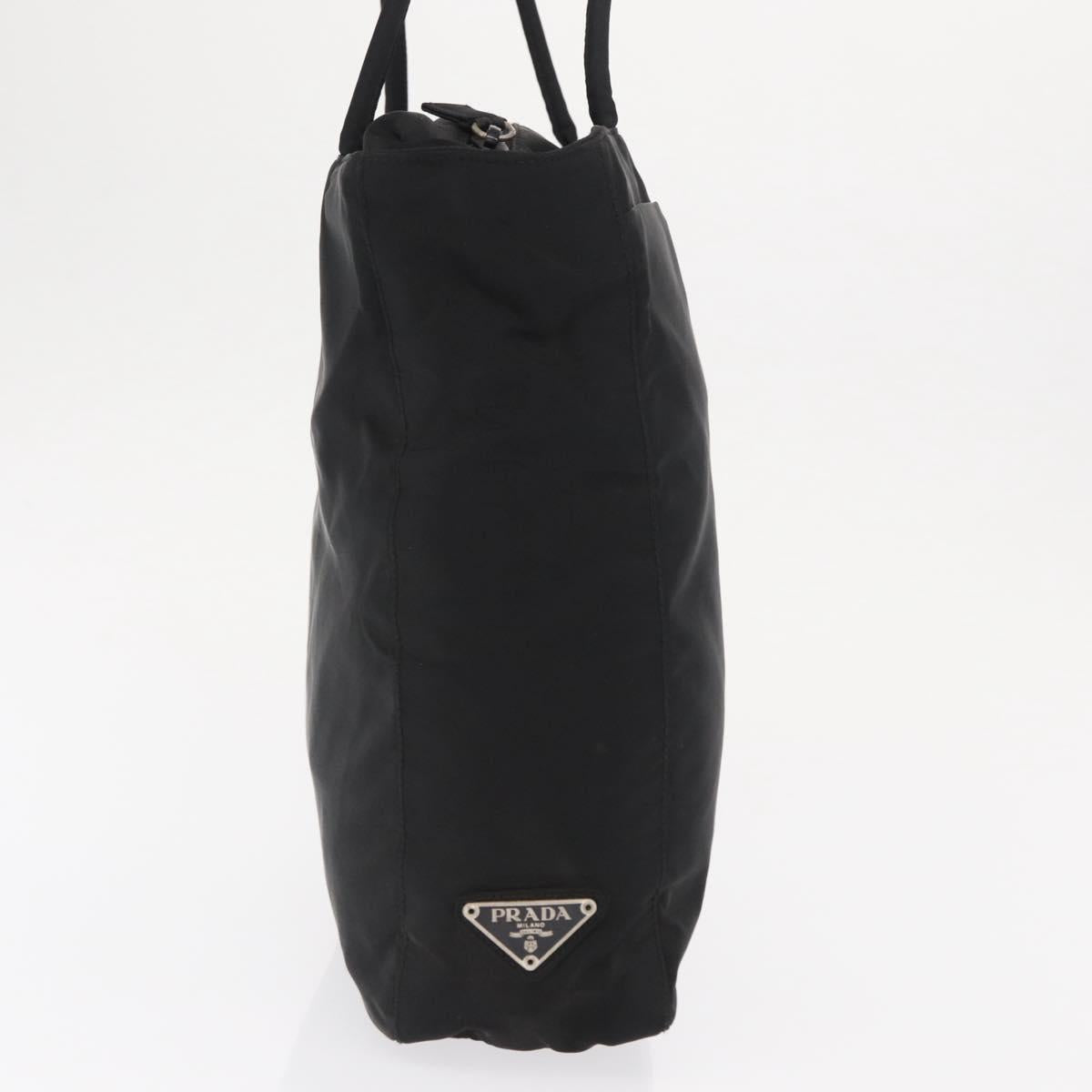 PRADA Tote Bag Nylon Black Silver Auth ep12992