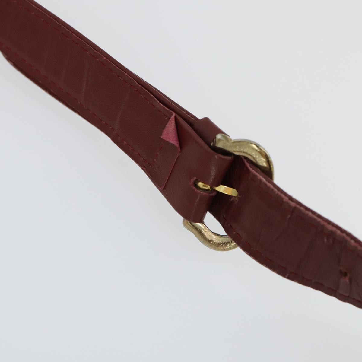 CARTIER Must Line Shoulder Bag Leather Bordeaux Gold Auth ep12994