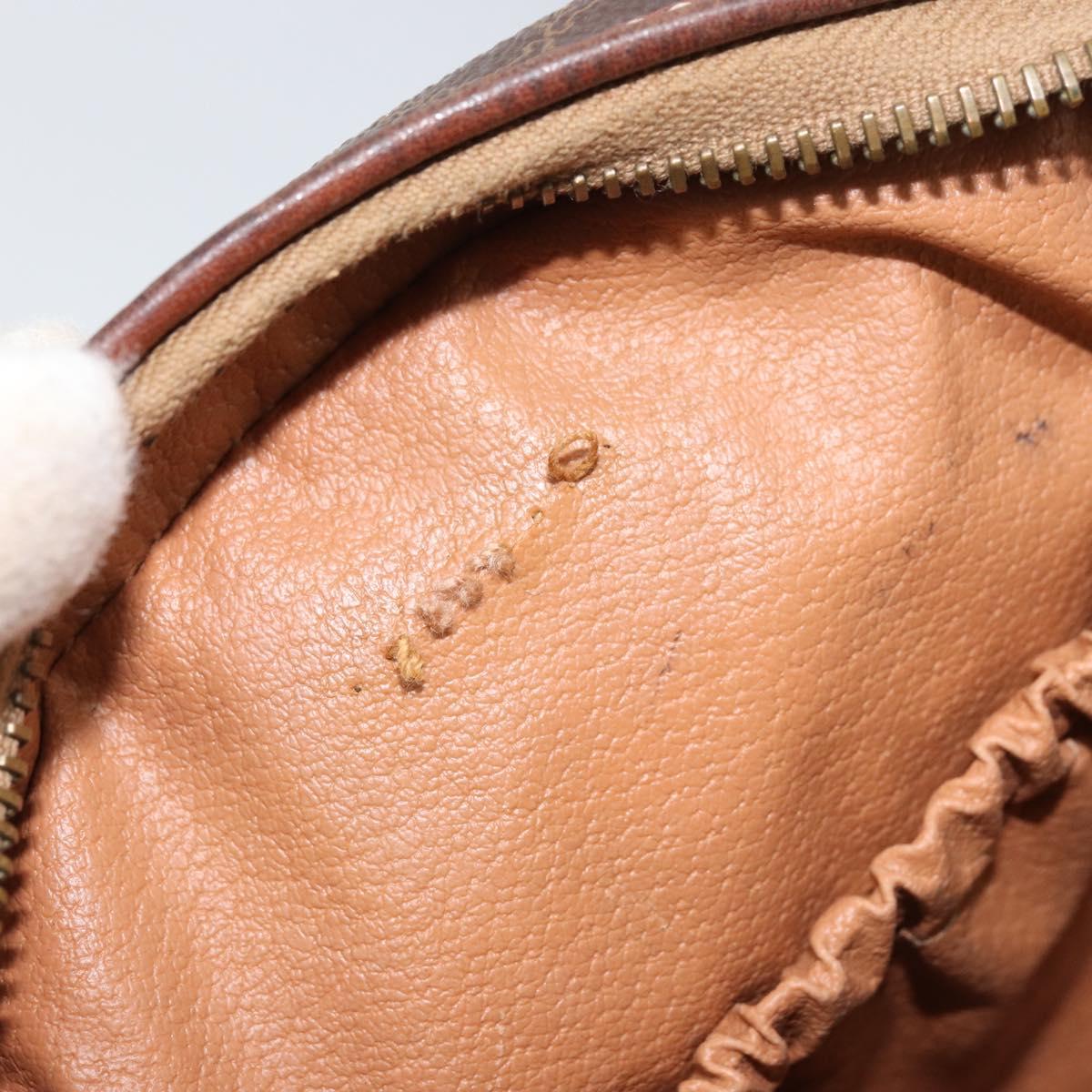 CELINE Macadam Canvas Shoulder Bag PVC Leather Brown Gold Auth ep12997