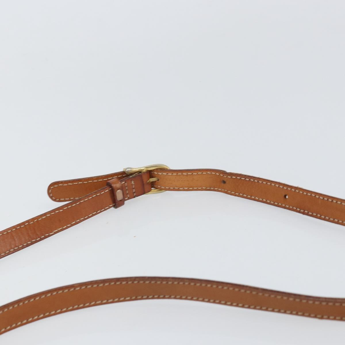 CELINE Macadam Canvas Shoulder Bag PVC Leather Brown Gold Auth ep12997