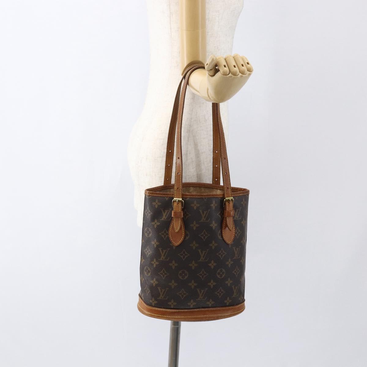 LOUIS VUITTON Monogram Bucket PM Shoulder Bag M42238 LV Auth ep13001