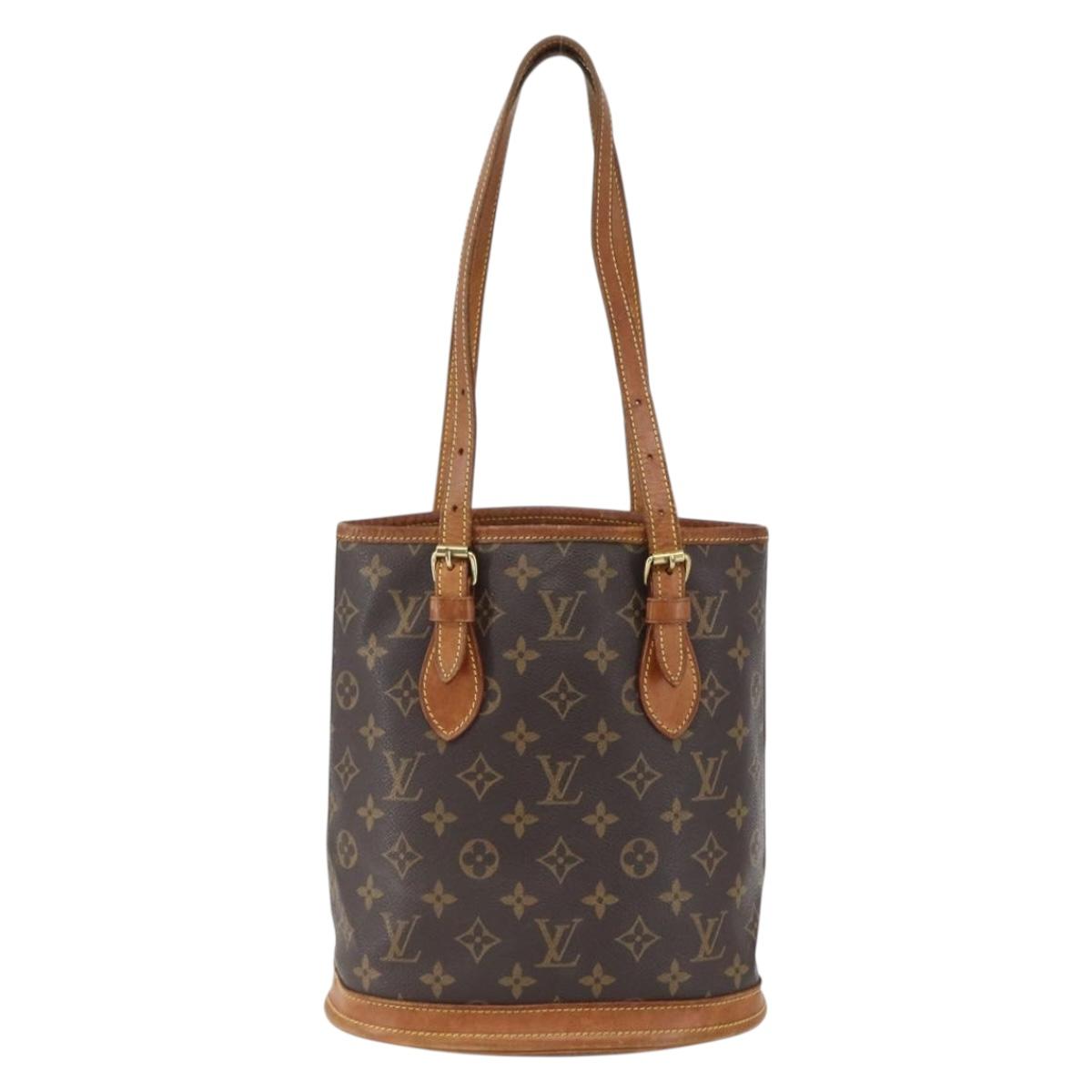 LOUIS VUITTON Monogram Bucket PM Shoulder Bag M42238 LV Auth ep13001