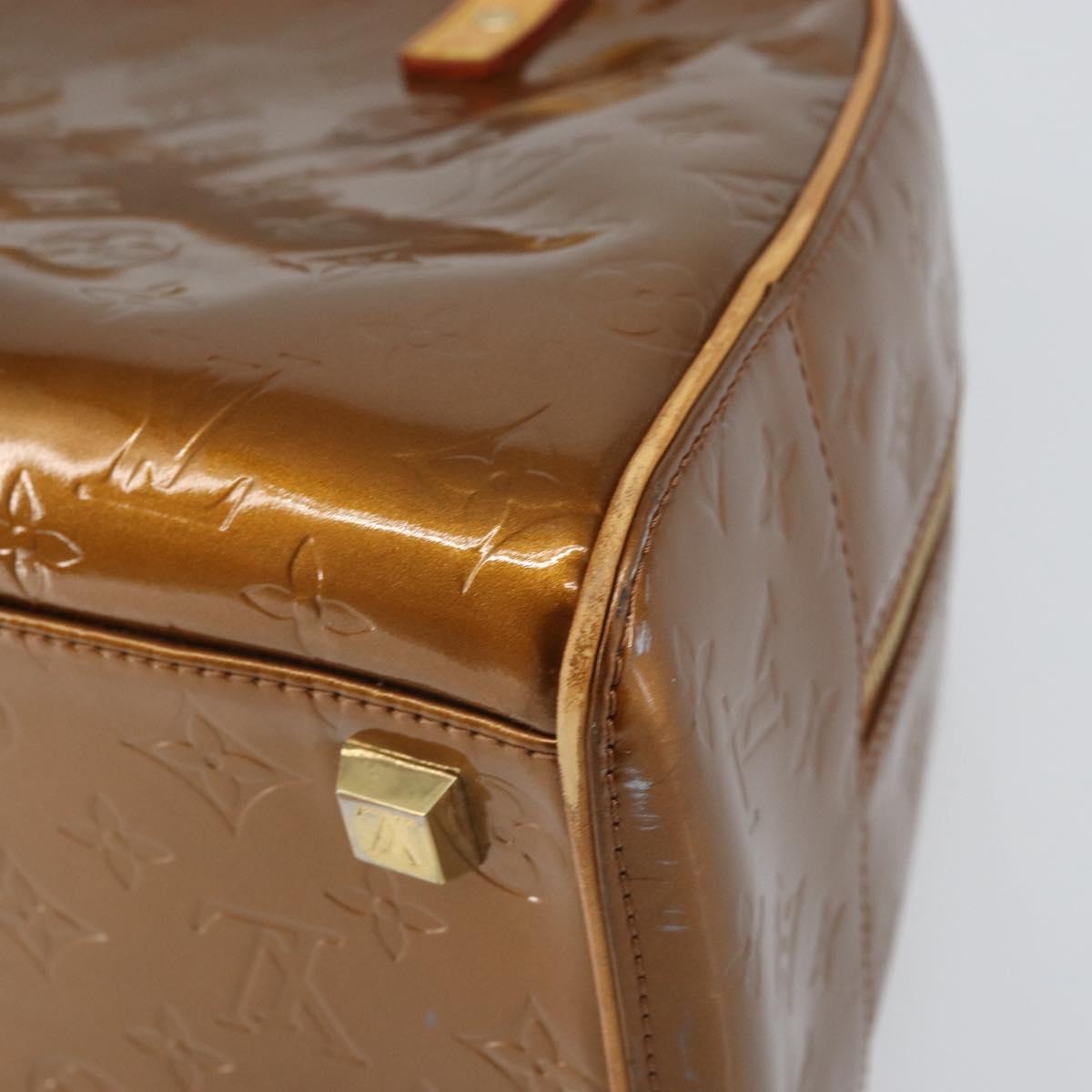 LOUIS VUITTON Monogram Vernis Tompkins Square Bag Bronze M91103 Auth ep13002