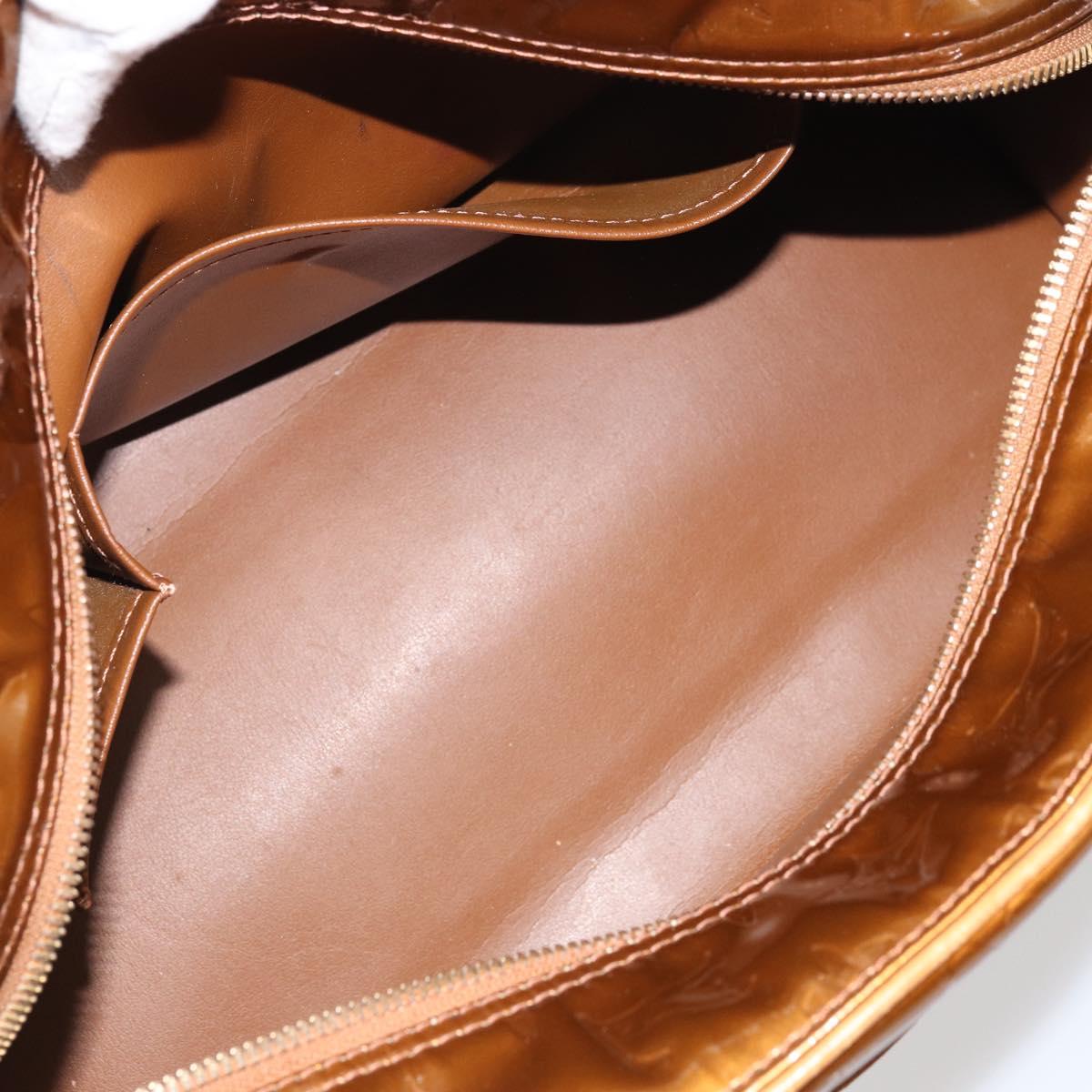 LOUIS VUITTON Monogram Vernis Tompkins Square Bag Bronze M91103 Auth ep13002