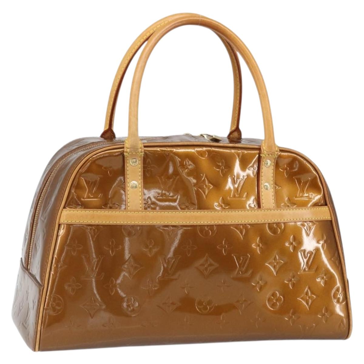 LOUIS VUITTON Monogram Vernis Tompkins Square Bag Bronze M91103 Auth ep13002