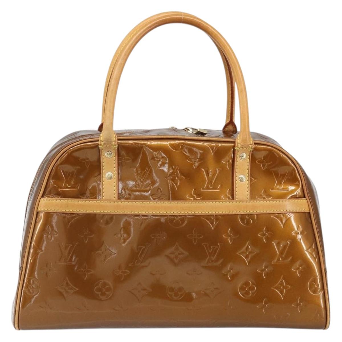 LOUIS VUITTON Monogram Vernis Tompkins Square Bag Bronze M91103 Auth ep13002