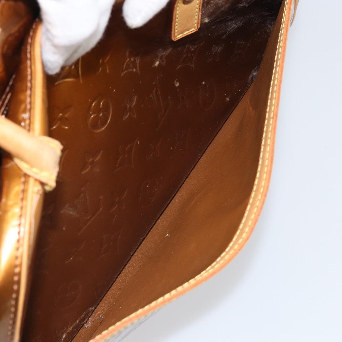 LOUIS VUITTON Monogram Vernis Tompkins Square Bag Bronze M91103 Auth ep13002