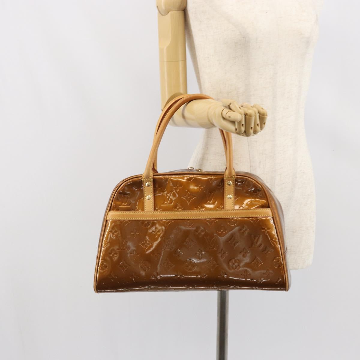LOUIS VUITTON Monogram Vernis Tompkins Square Bag Bronze M91103 Auth ep13002