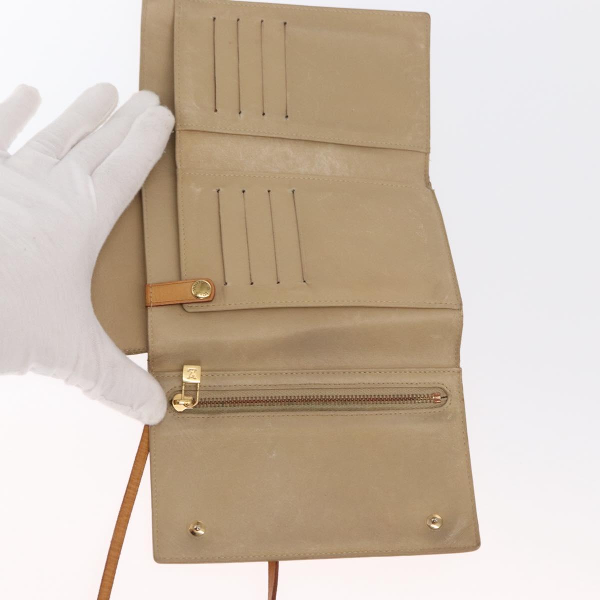 LOUIS VUITTON Monogram Vernis Walker Wallet Beige M91074 LV Auth ep13003