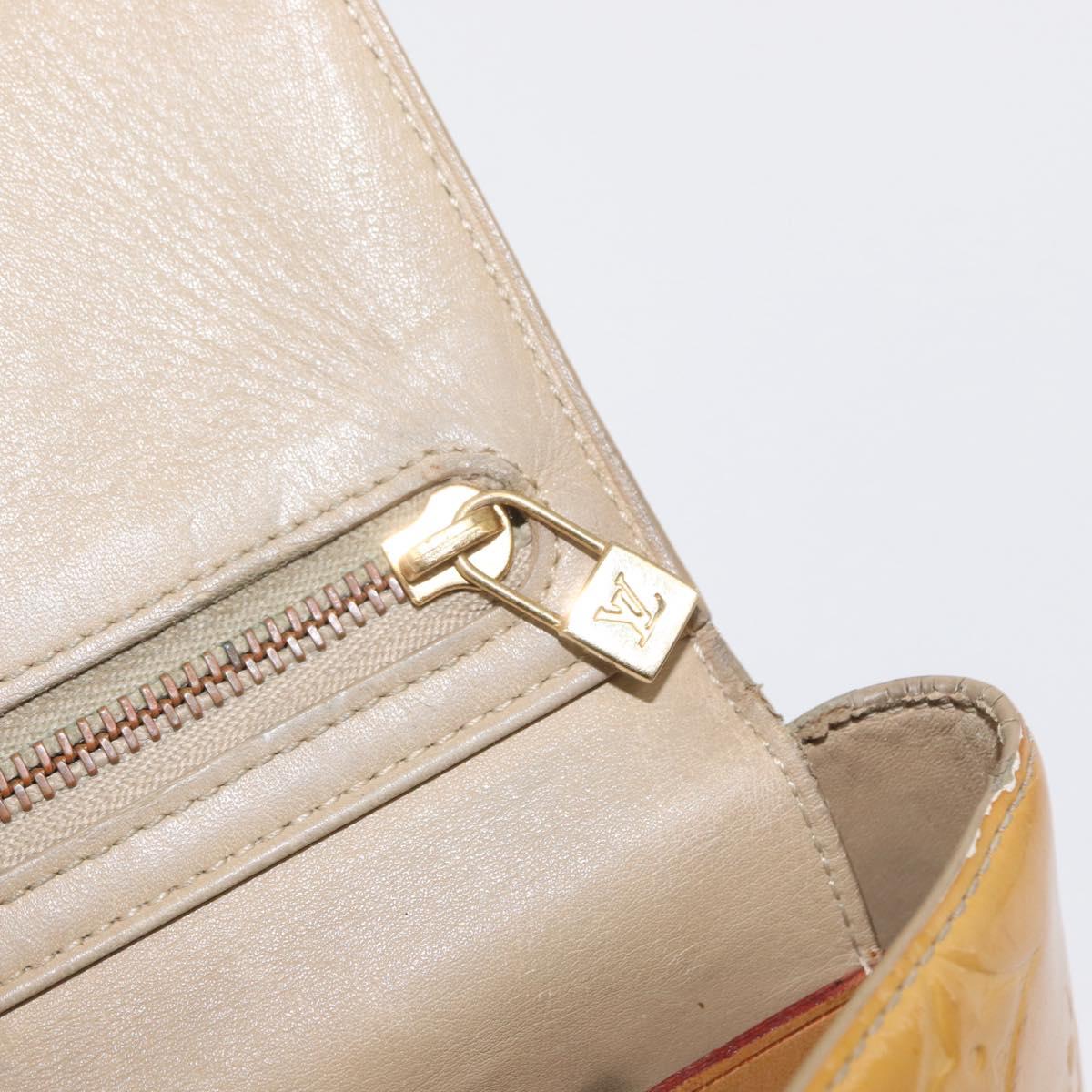 LOUIS VUITTON Monogram Vernis Walker Wallet Beige M91074 LV Auth ep13003