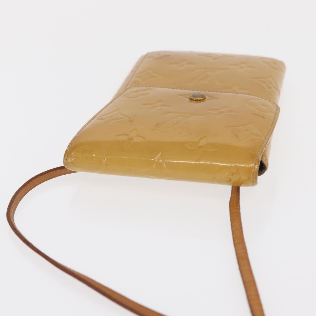 LOUIS VUITTON Monogram Vernis Walker Wallet Beige M91074 LV Auth ep13003