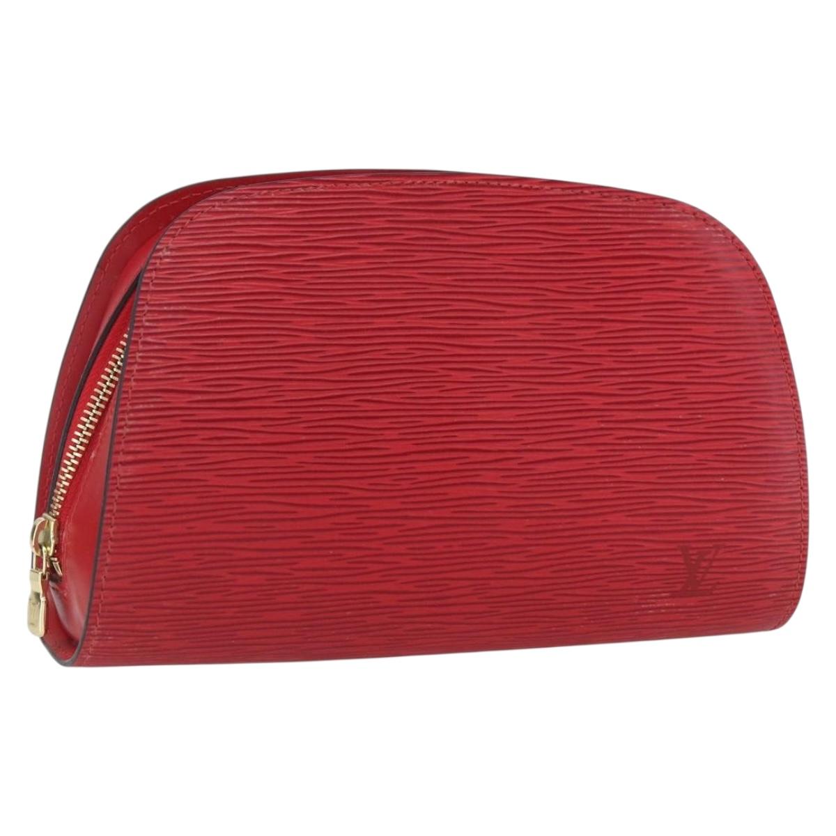 LOUIS VUITTON Epi Dauphine MM Pouch Red M48457 LV Auth ep13004
