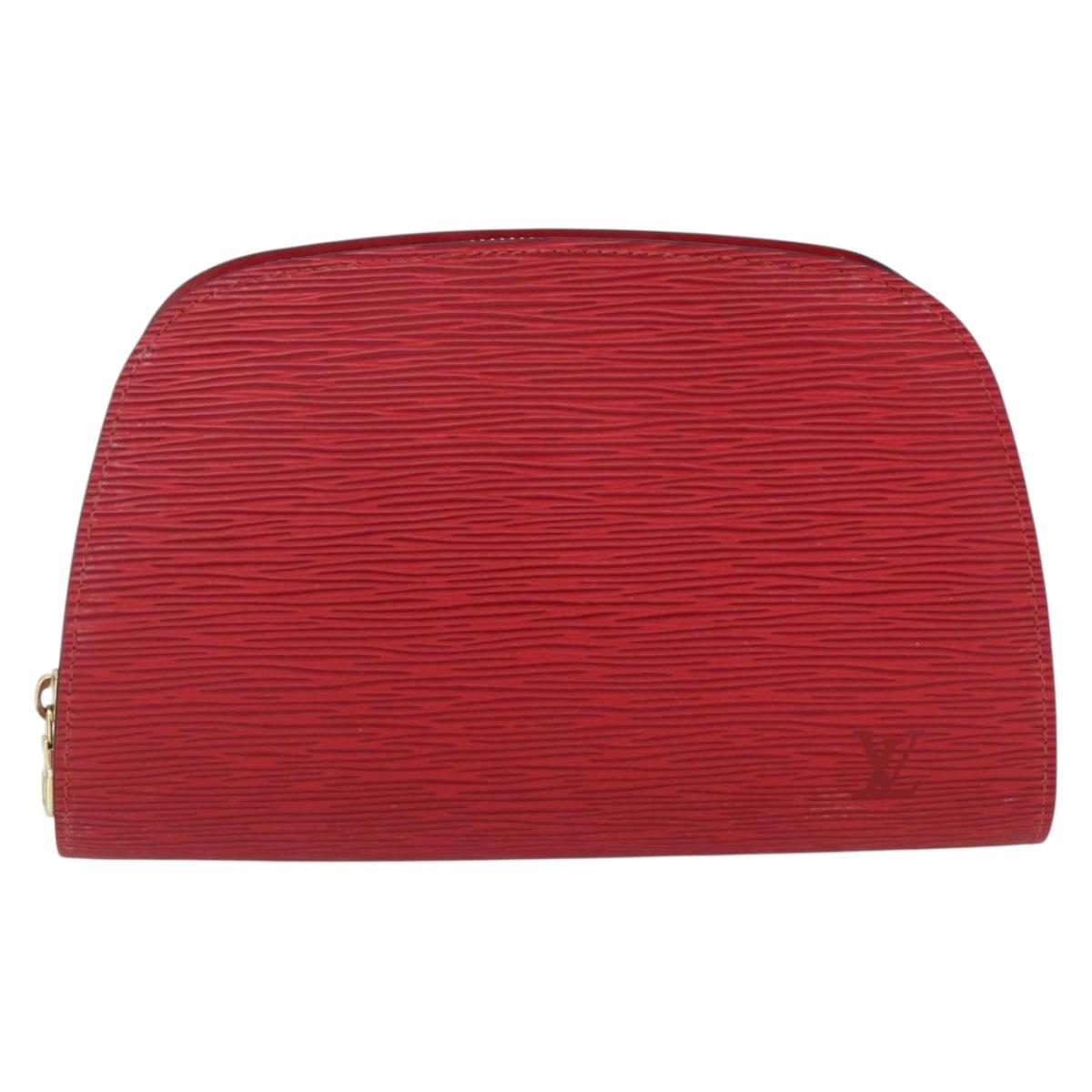 LOUIS VUITTON Epi Dauphine MM Pouch Red M48457 LV Auth ep13004